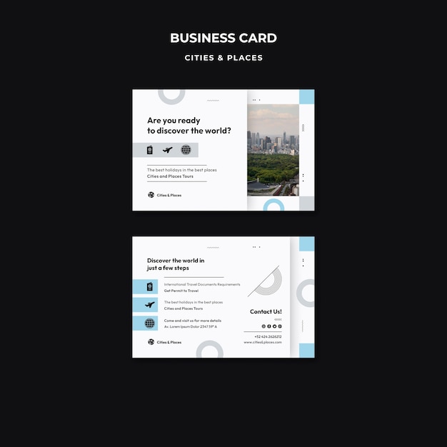 Free PSD explore the world business card