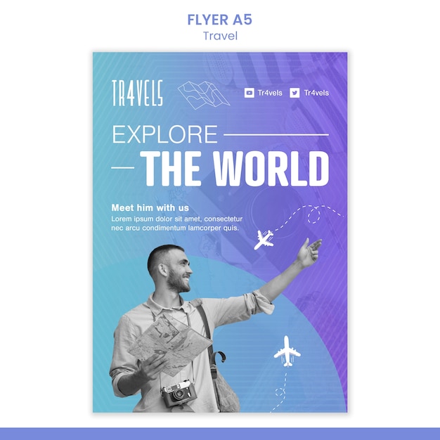 Explore the world flyer template