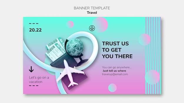 Explore the World Horizontal Banner Template – PSD Templates