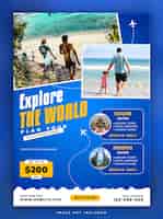 Free PSD explore the world travel adventure flyer template