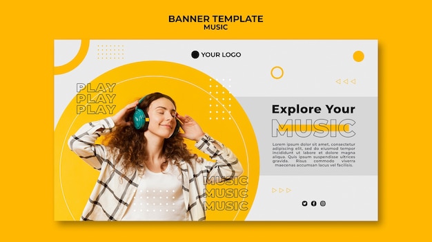 Explore your music banner web template