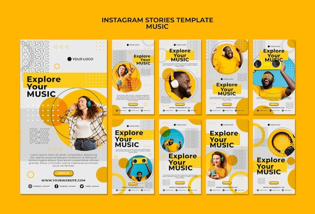 Free PSD explore your music instagram stories