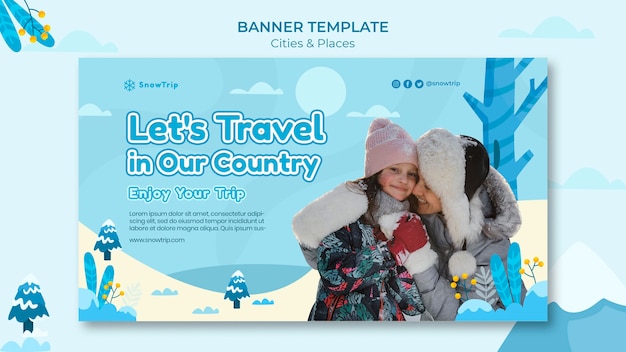 Exploring new places banner template