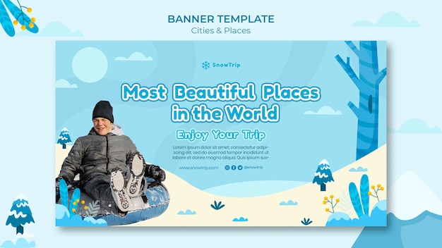 Free PSD exploring new places banner template