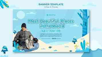 Free PSD exploring new places banner template