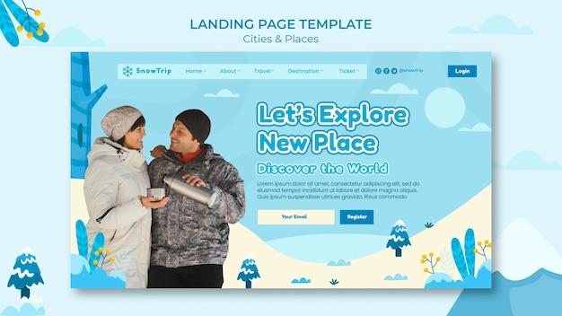 Exploring new places landing page template