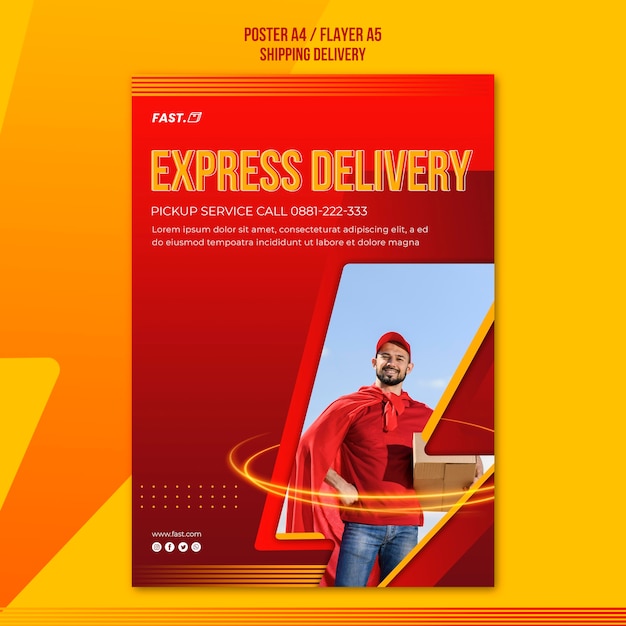 Express delivery service poster template