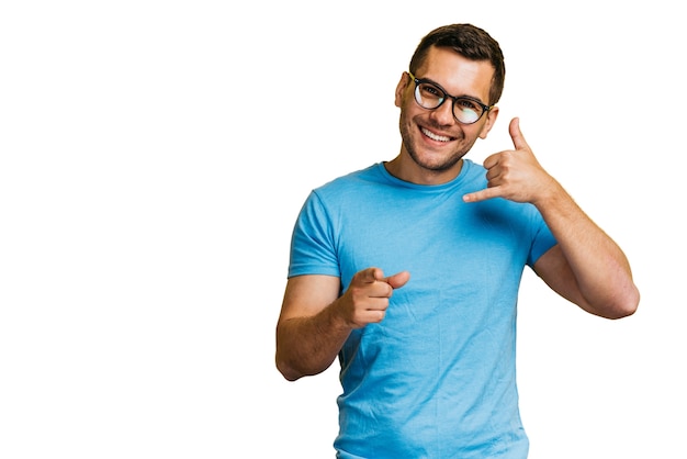 Free PSD expressive man gesturing