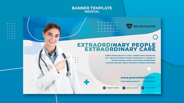Free PSD extraordinary care banner template