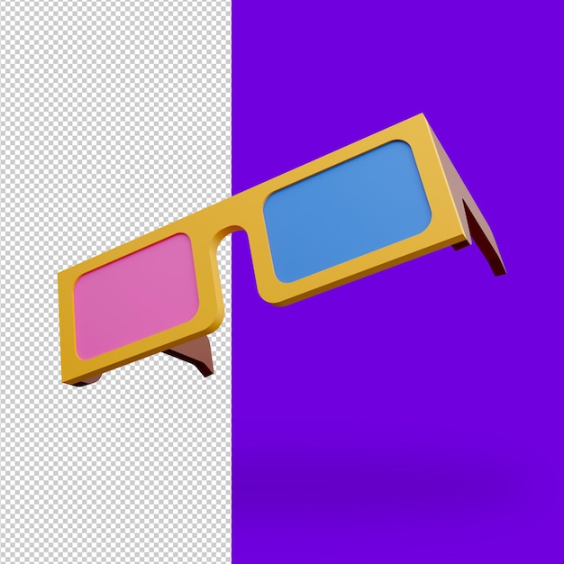 Eye glass cinema 3d rendering illustration