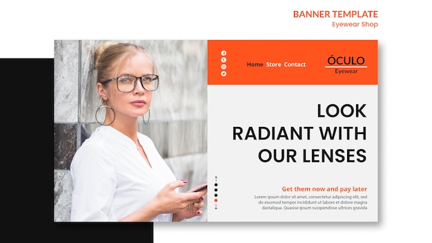 Eyewear shop concept banner template