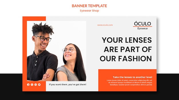 Free PSD eyewear shop concept banner template