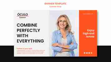 Free PSD eyewear shop concept banner template