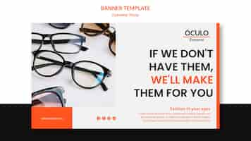 Free PSD eyewear shop concept banner template