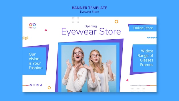 Free PSD eyewear store ad template banner