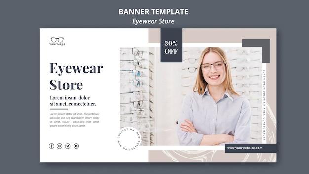 Free PSD eyewear store banner template concept