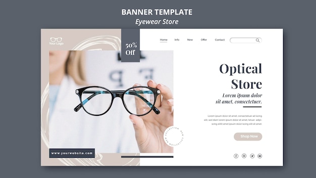 Eyewear store banner template design