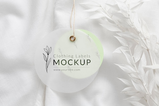 Fabric clothing labels mockup in real context