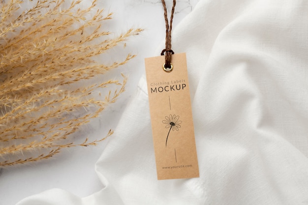 Fabric clothing labels mockup in real context