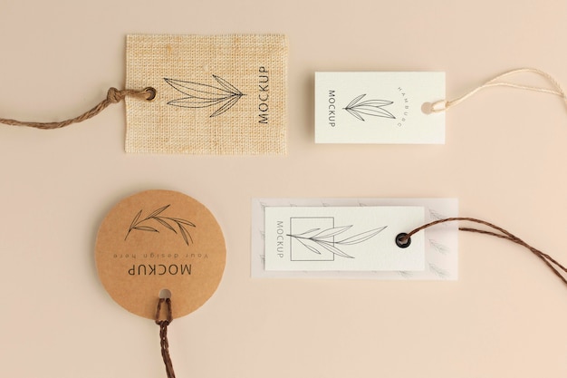 Fabric clothing labels mockup