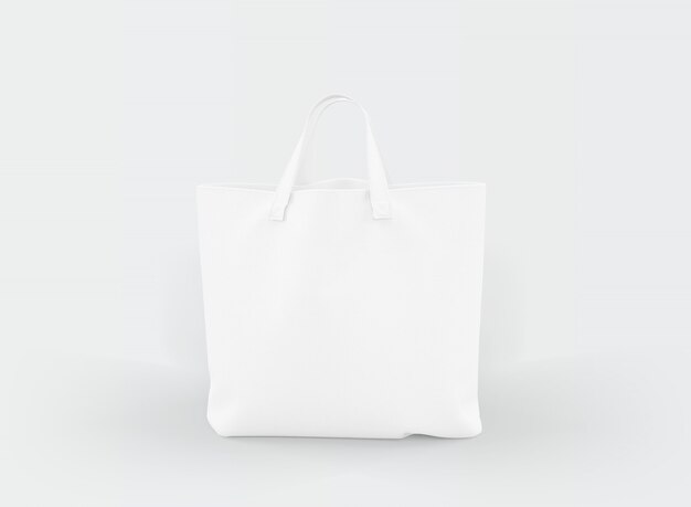 fabric tote bag on white