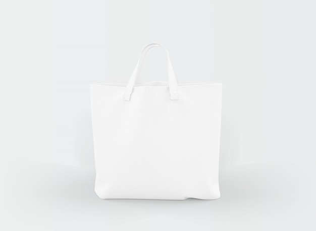 fabric tote bag on white