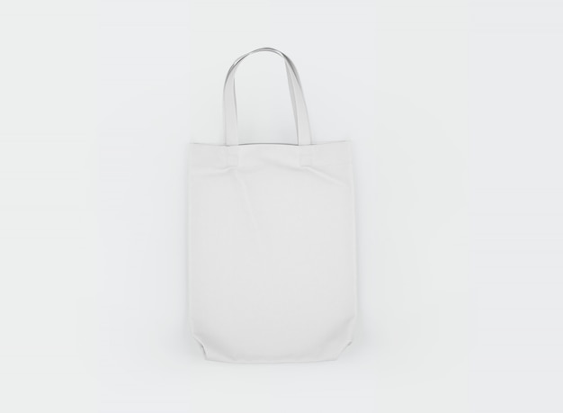 fabric tote bag on white