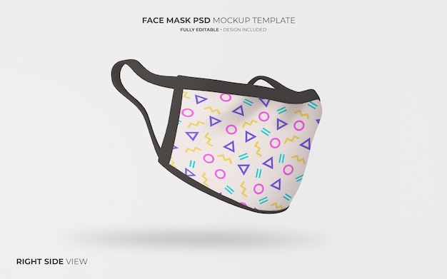 Бесплатный PSD Макет маски для лица с правой стороны