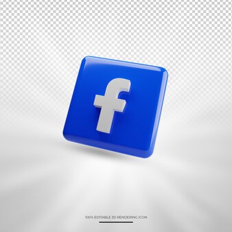 Facebook 3d 렌더링 소셜 미디어 아이콘