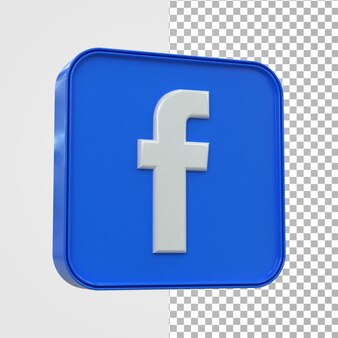 Facebook 3d social media icon colorful glossy 3d icon concept 3d rendering for composition