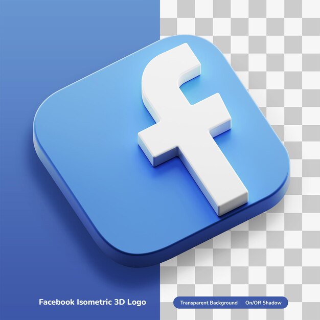 Premium Psd Facebook Apps Isometric 3d Concept Logo Icon In Round Corner Square Asset Isolated