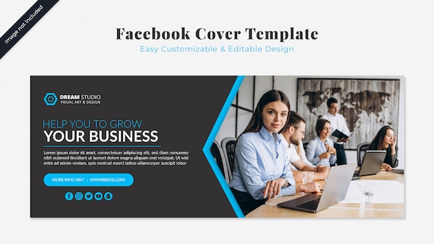 無料PSD facebookカバービジネステンプレート