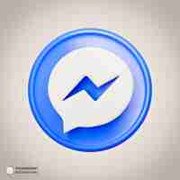 Free PSD facebook messenger social media 3d icon