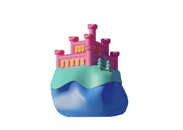 Free PSD fairytale castle rendering