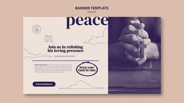 Faith peace banner template Free Psd