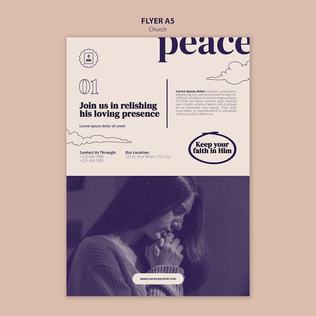 Faith peace concept flyer template