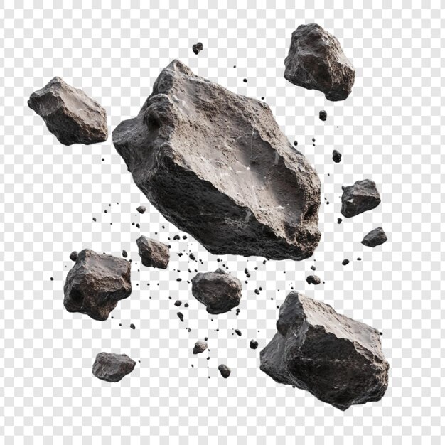 Falling Rocks A 3D Render of Gray Stones in Motion