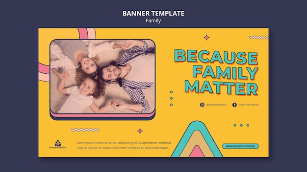 Family banner design template Free Psd
