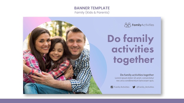 Family banner template with photo