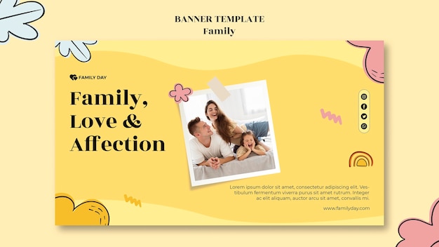 Free PSD family day banner template