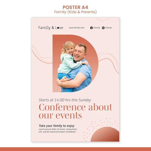 Free PSD family design poster template