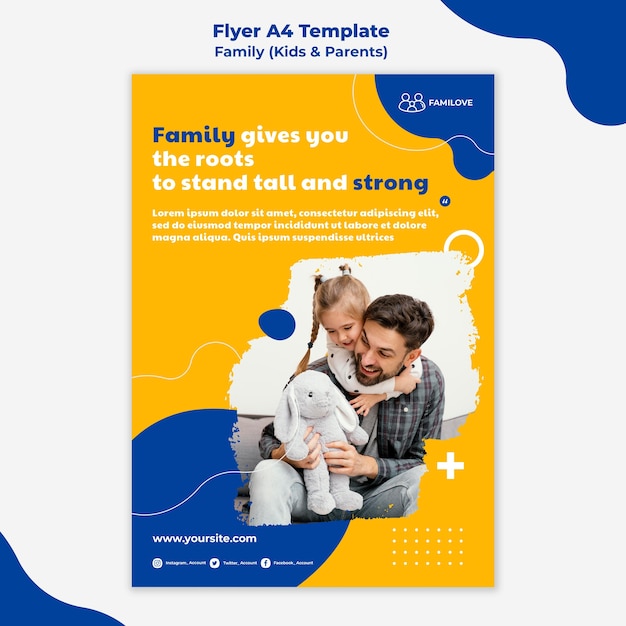 Free PSD family flyer template with photo