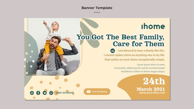 Family lifestyle banner template