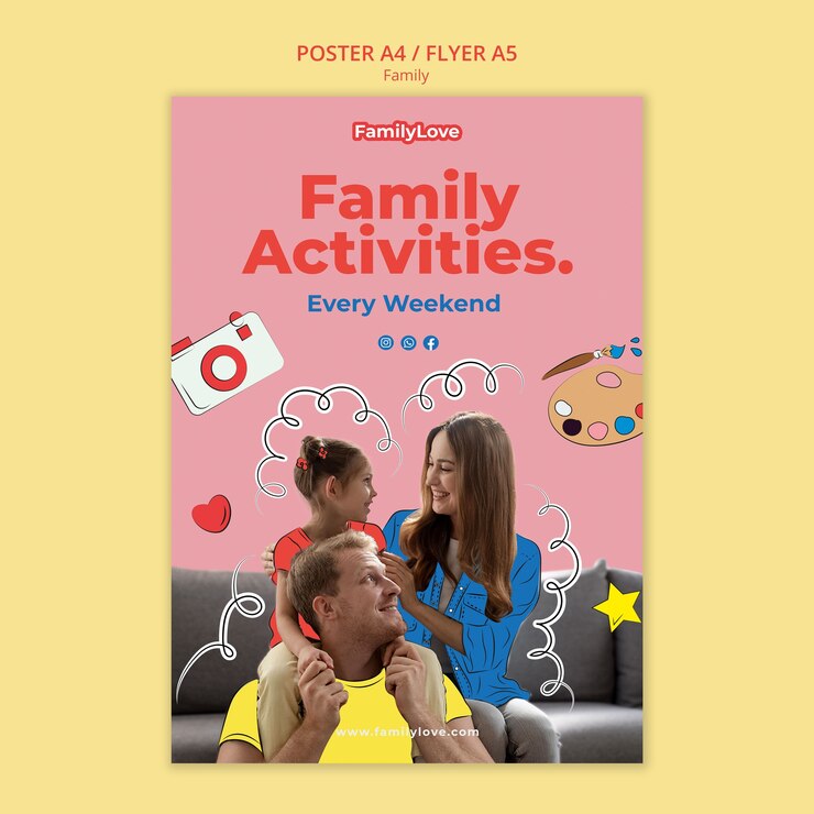 Free PSD family members event poster