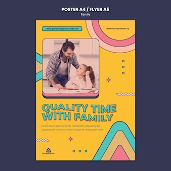 Family poster design template Free Psd