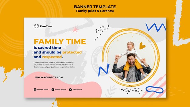 Family time banner template