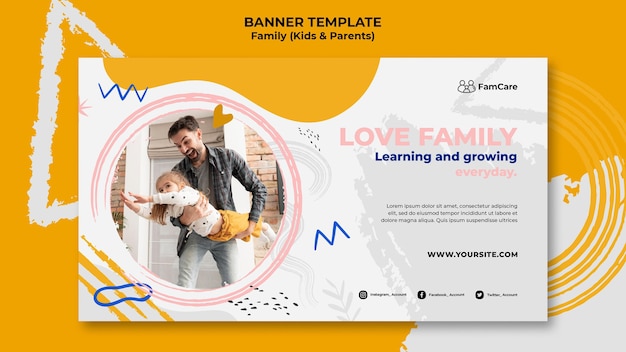 Family time banner template