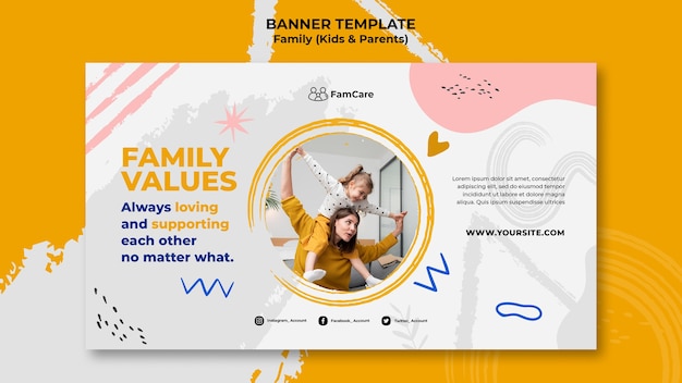 Family time banner template