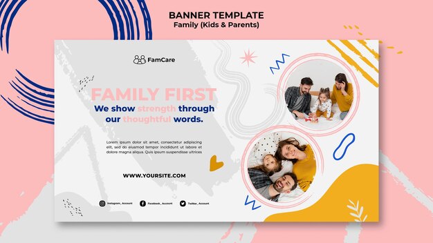 family time banner template