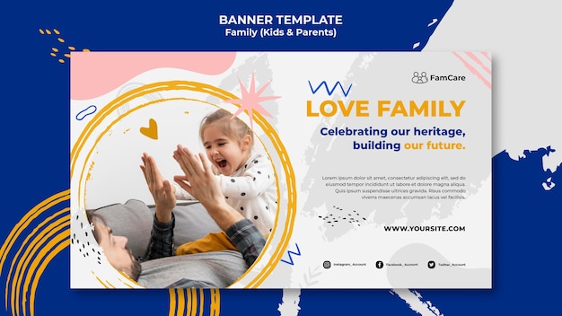 Family time banner template